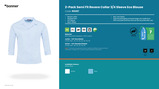 Twin Pack Semi Fit Revere Collar3/4 Sleeve Blouse